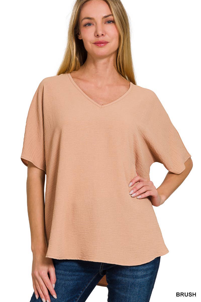 Airflow V-neck Short Sleeve Top