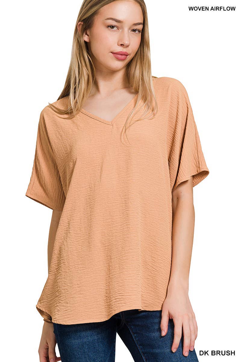 Airflow V-neck Short Sleeve Top