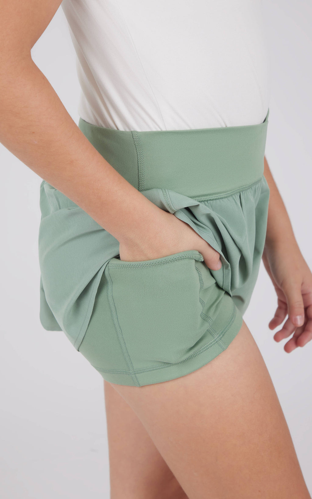 Girls Crossover Hybrid Short with Inner Pant: OCEANTIDE