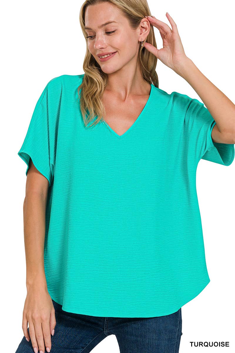 Airflow V-neck Short Sleeve Top