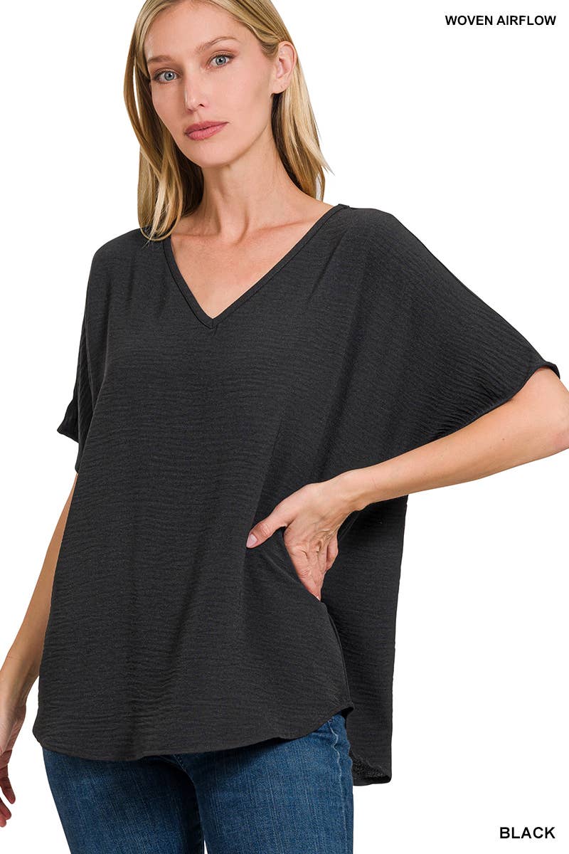 Airflow V-neck Short Sleeve Top