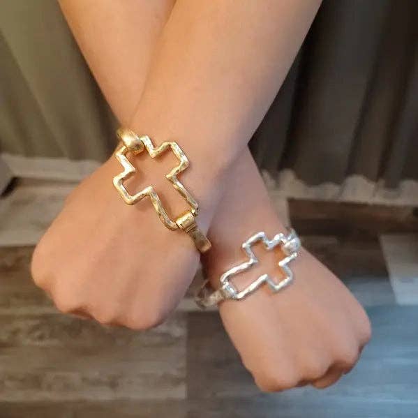 Cross Cuff Bracelet Gold
