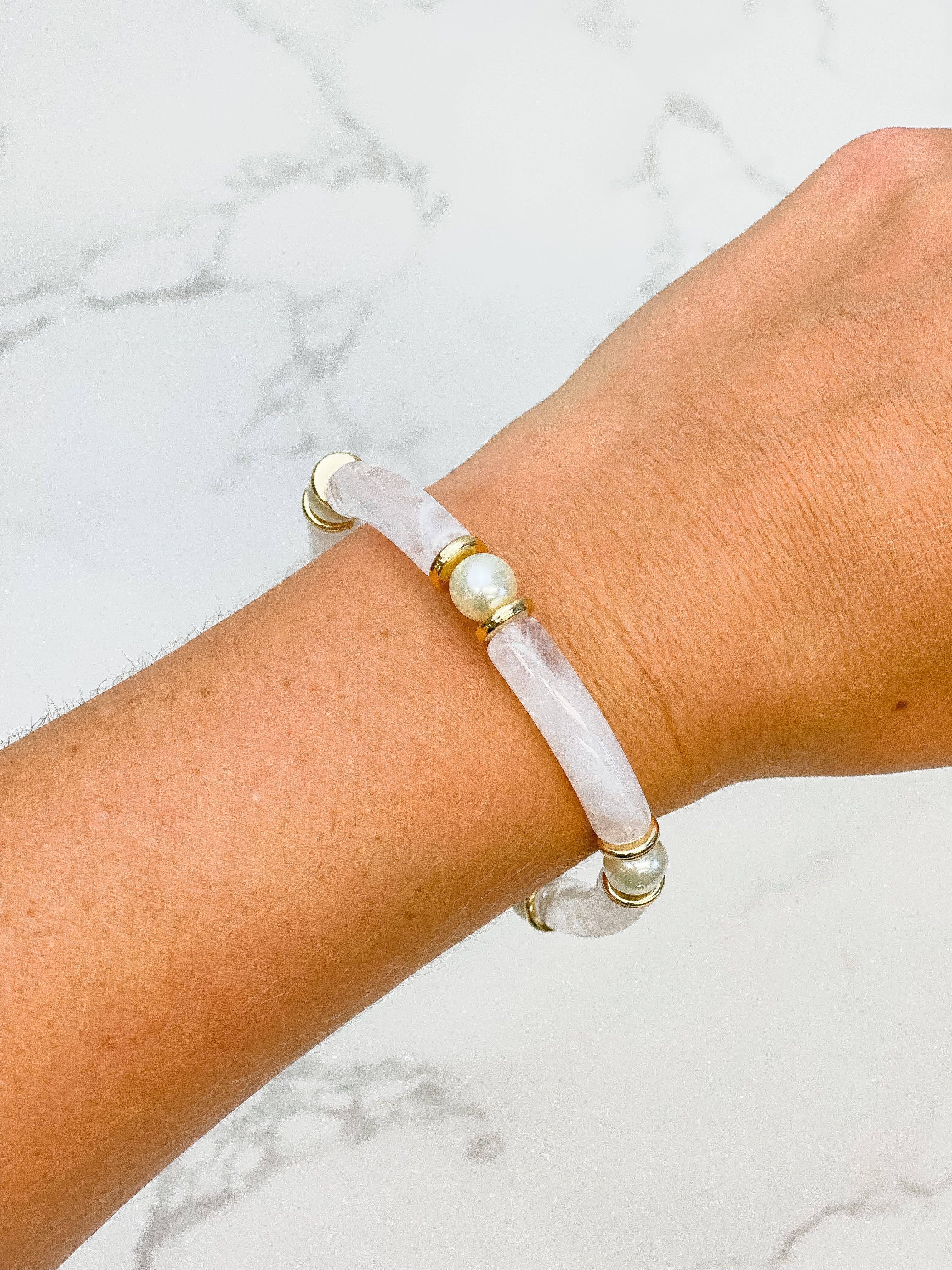 Pearl Beaded Tube Bracelets