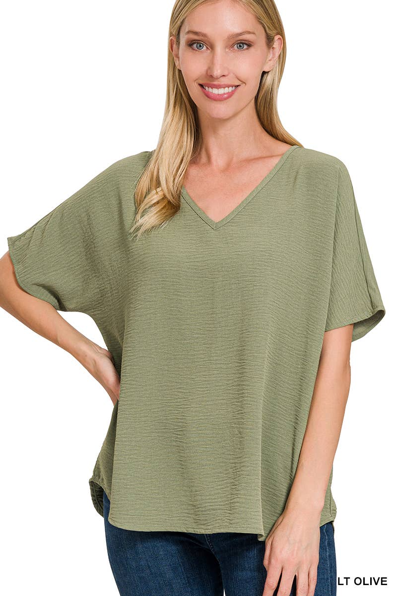 Airflow V-neck Short Sleeve Top