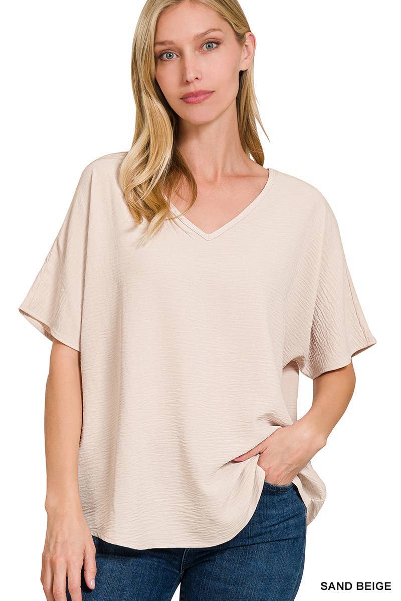 Airflow V-neck Short Sleeve Top