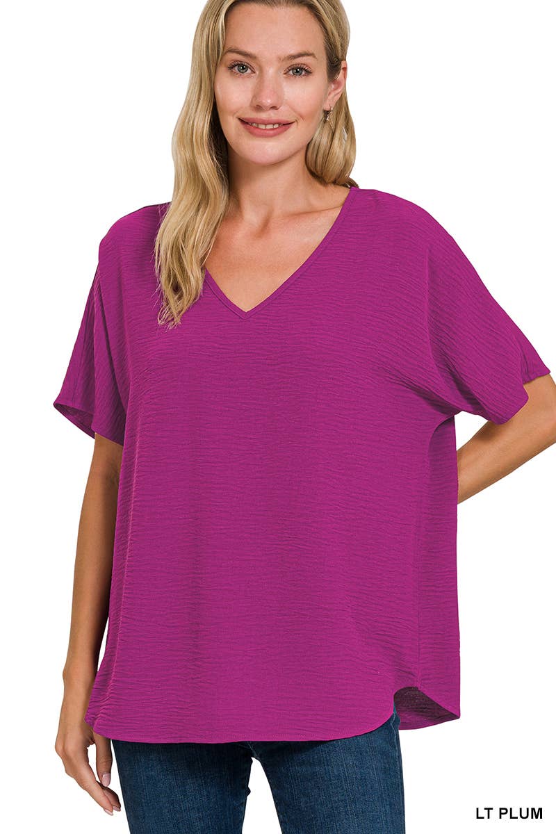Airflow V-neck Short Sleeve Top