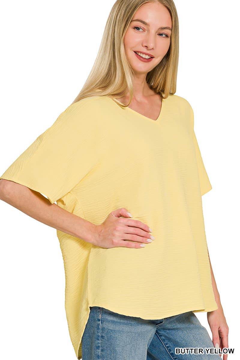 Airflow V-neck Short Sleeve Top