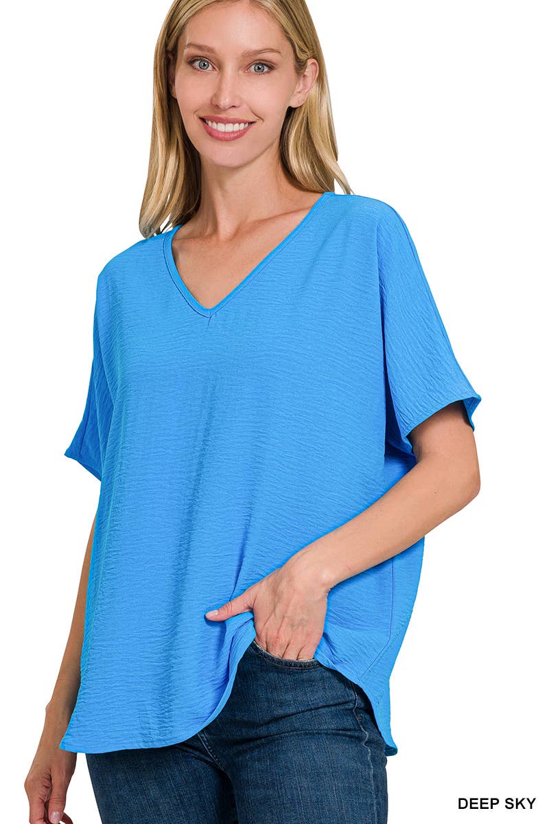 Airflow V-neck Short Sleeve Top