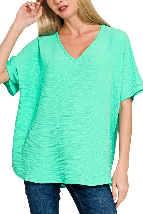Airflow V-neck Short Sleeve Top