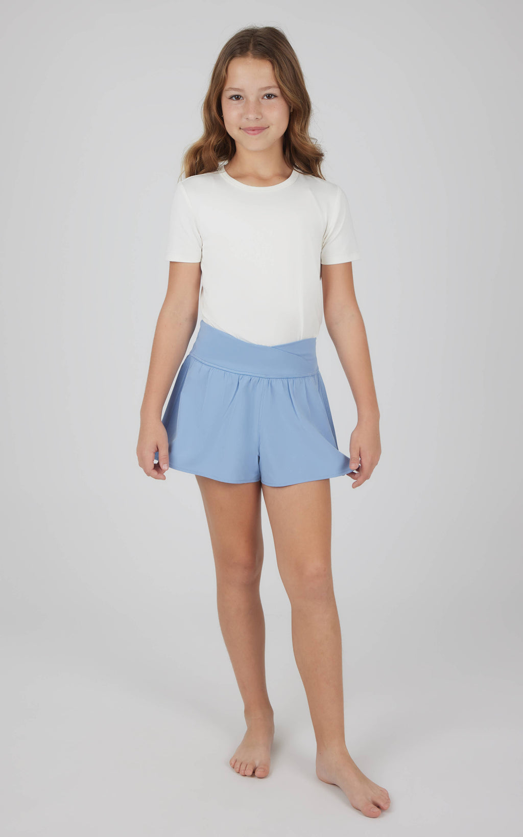 Girls Crossover Hybrid Short with Inner Pant: OCEANTIDE
