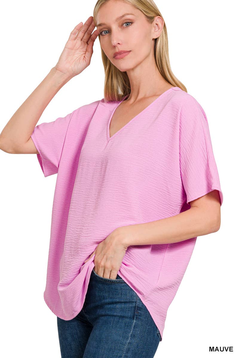 Airflow V-neck Short Sleeve Top