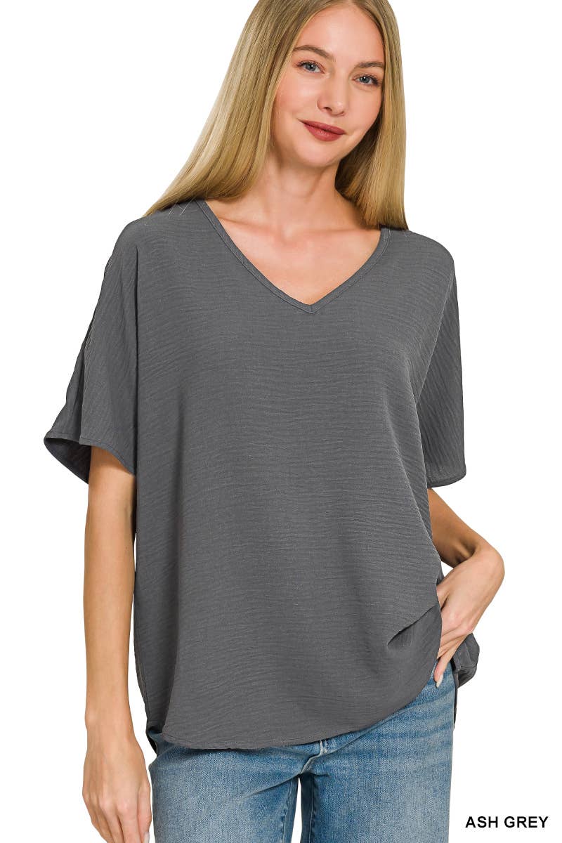 Airflow V-neck Short Sleeve Top