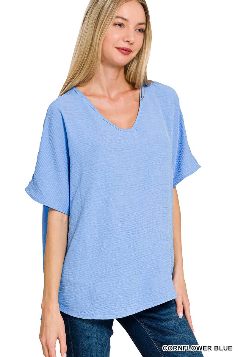 Airflow V-neck Short Sleeve Top