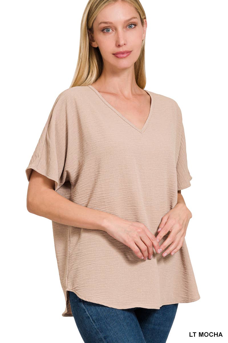 Airflow V-neck Short Sleeve Top