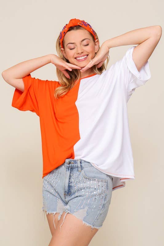 Game Day Top: ORANGE/WHITE