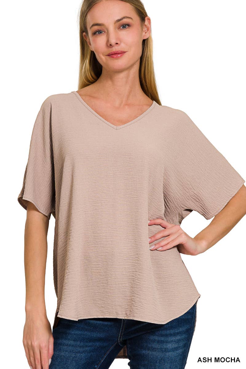 Airflow V-neck Short Sleeve Top
